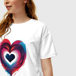 Футболка оверсайз женская Яркое сердце, цвет: белый — фото 2