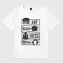Женская футболка оверсайз Есть спать шахматы