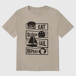 Женская футболка оверсайз Есть спать яхтинг