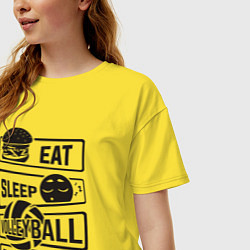 Футболка оверсайз женская Есть спать волейбол, цвет: желтый — фото 2