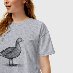 Футболка оверсайз женская Утка сбоку, цвет: меланж — фото 2