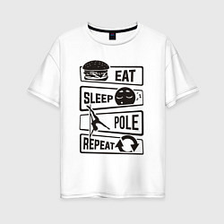 Женская футболка оверсайз Есть спать пилон