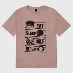 Женская футболка оверсайз Есть спать гольф