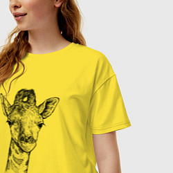 Футболка оверсайз женская Жирафёнок, цвет: желтый — фото 2