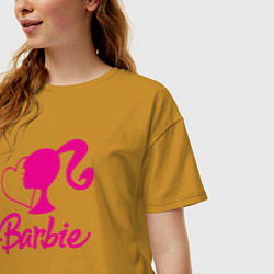 Футболка оверсайз женская Barbie heart, цвет: горчичный — фото 2