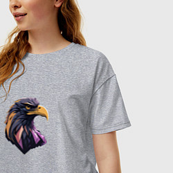 Футболка оверсайз женская Иллюстрация орла, цвет: меланж — фото 2