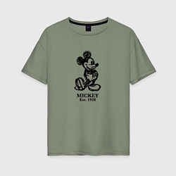 Футболка оверсайз женская Mickey classic: origin 1928, цвет: авокадо