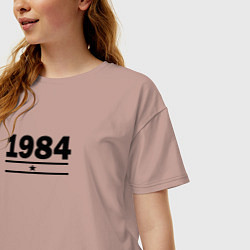 Футболка оверсайз женская 1984 со звездой, цвет: пыльно-розовый — фото 2
