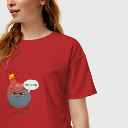 Футболка оверсайз женская Злая бомба, цвет: красный — фото 2