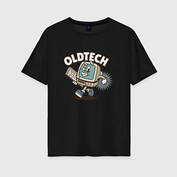 Женская футболка оверсайз Old school old tech