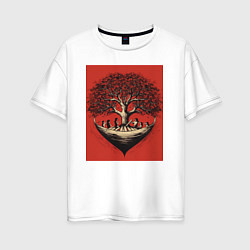 Футболка оверсайз женская Love tree, цвет: белый