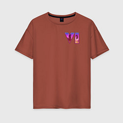 Футболка оверсайз женская GTA VI - logo, цвет: кирпичный