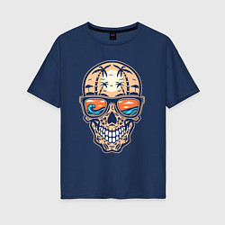 Женская футболка оверсайз Summer skull