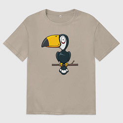 Футболка оверсайз женская Туканчик, цвет: миндальный