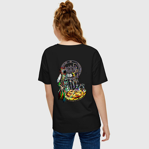 Женская футболка оверсайз Стеклянные колбочки / Черный – фото 4