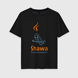 Футболка оверсайз женская Shawa eating environment, цвет: черный