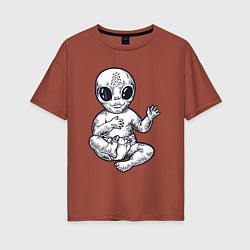 Женская футболка оверсайз Baby alien