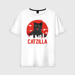 Футболка оверсайз женская Catzilla, цвет: белый