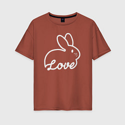 Женская футболка оверсайз Love bunny