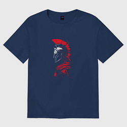 Футболка оверсайз женская Векторный спартанец, цвет: тёмно-синий
