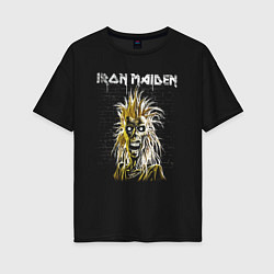 Футболка оверсайз женская Iron Maiden Eddie, цвет: черный