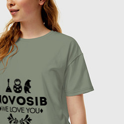 Футболка оверсайз женская Novosib: we love you, цвет: авокадо — фото 2
