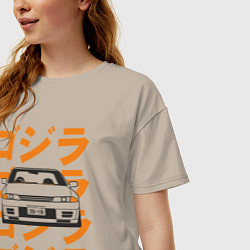 Футболка оверсайз женская Nissan Skyline GTR32, цвет: миндальный — фото 2