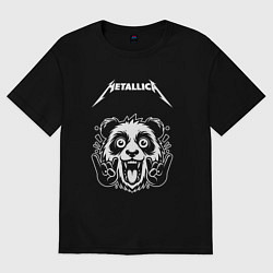 Футболка оверсайз женская Metallica rock panda, цвет: черный