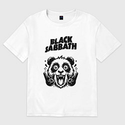 Футболка оверсайз женская Black Sabbath - rock panda, цвет: белый
