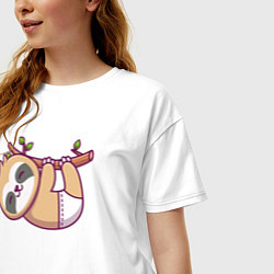 Футболка оверсайз женская Baby sloth, цвет: белый — фото 2