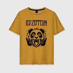 Футболка оверсайз женская Led Zeppelin - rock panda, цвет: горчичный