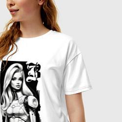 Футболка оверсайз женская Barbie - sketch ai art, цвет: белый — фото 2