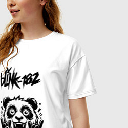 Футболка оверсайз женская Blink 182 - rock panda, цвет: белый — фото 2