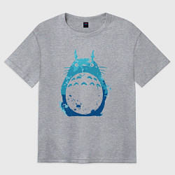 Футболка оверсайз женская Blue Totoro, цвет: меланж