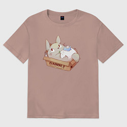 Футболка оверсайз женская Ghibli Totoro, цвет: пыльно-розовый