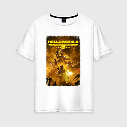 Футболка оверсайз женская Helldivers 2: Battleground, цвет: белый