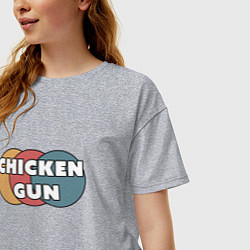 Футболка оверсайз женская Chicken gun круги, цвет: меланж — фото 2