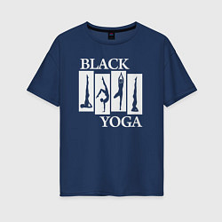 Футболка оверсайз женская Black yoga, цвет: тёмно-синий