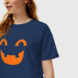 Футболка оверсайз женская Orange smile, цвет: тёмно-синий — фото 2