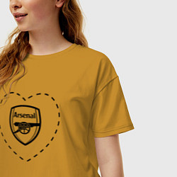 Футболка оверсайз женская Лого Arsenal в сердечке, цвет: горчичный — фото 2