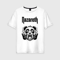 Футболка оверсайз женская Nazareth - rock panda, цвет: белый