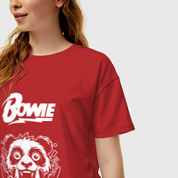 Футболка оверсайз женская David Bowie rock panda, цвет: красный — фото 2