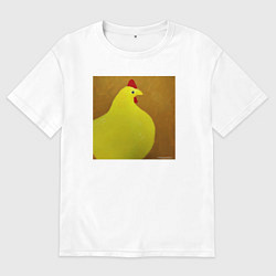 Футболка оверсайз женская Пушистая курица, цвет: белый