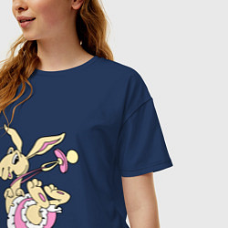 Футболка оверсайз женская Кенгурёнок, цвет: тёмно-синий — фото 2