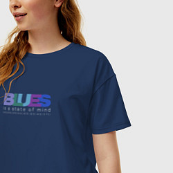 Футболка оверсайз женская Блюз состояние души, цвет: тёмно-синий — фото 2