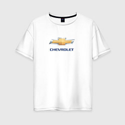 Футболка оверсайз женская Chevrolet авто бренд, цвет: белый