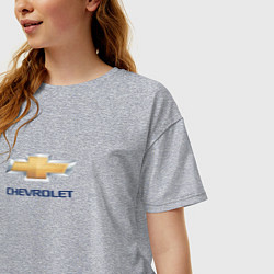 Футболка оверсайз женская Chevrolet авто бренд, цвет: меланж — фото 2