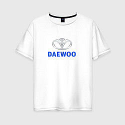 Футболка оверсайз женская Daewoo sport auto logo, цвет: белый