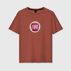 Футболка оверсайз женская FIAT sport auto logo, цвет: кирпичный