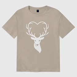 Футболка оверсайз женская Люблю оленей, цвет: миндальный
